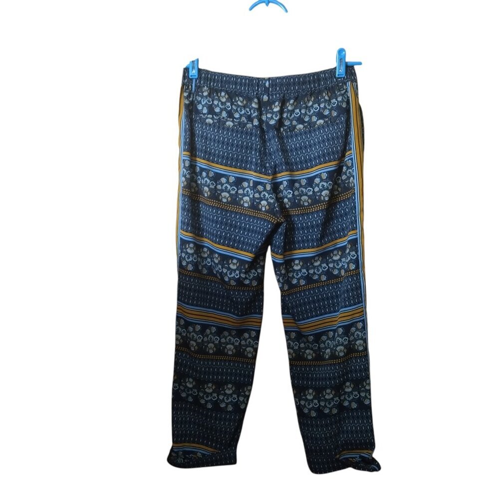 Elevenses Anthropologie Size 4 Aralia Printed Boho Cropped Roll Cuff Pants - Picture 4 of 7
